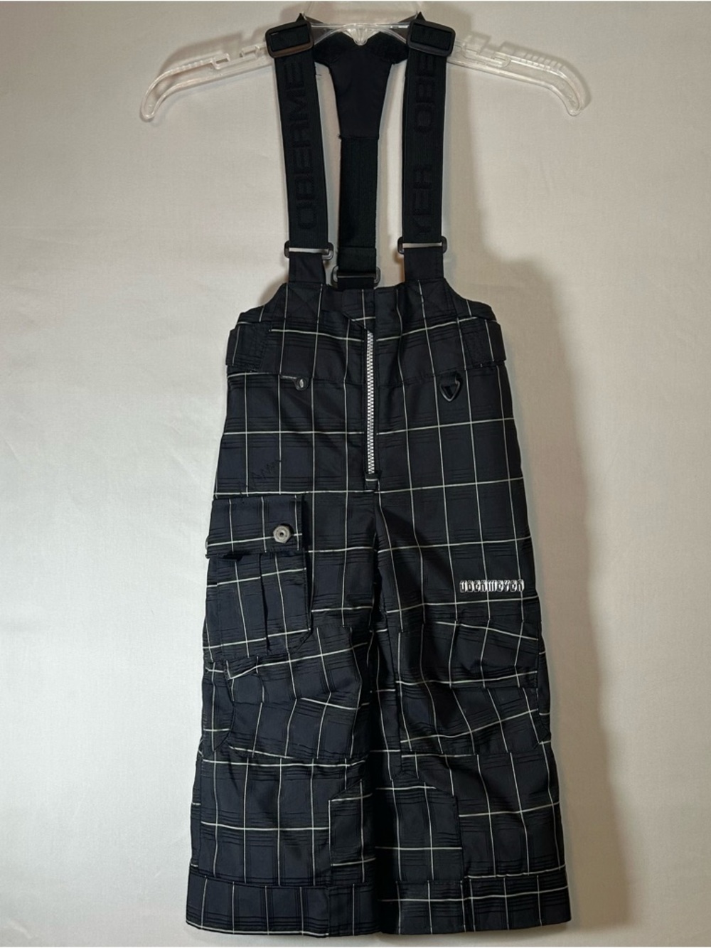 Obermeyer Snow Pants Kids Size 3 Black White Lines Waterproof Ski Snowboard
